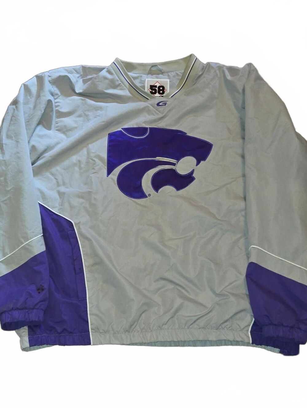vintage 1990s Kansas State University Wildcats pullover windbreaker jacket XXL